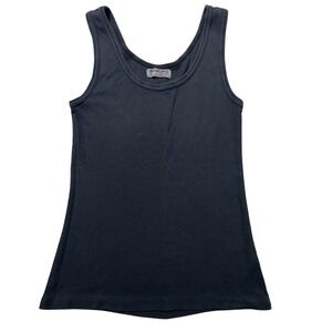 Michael Stars Tank Top Womens One Size Black Scoop Neck Jersey Knit Layering